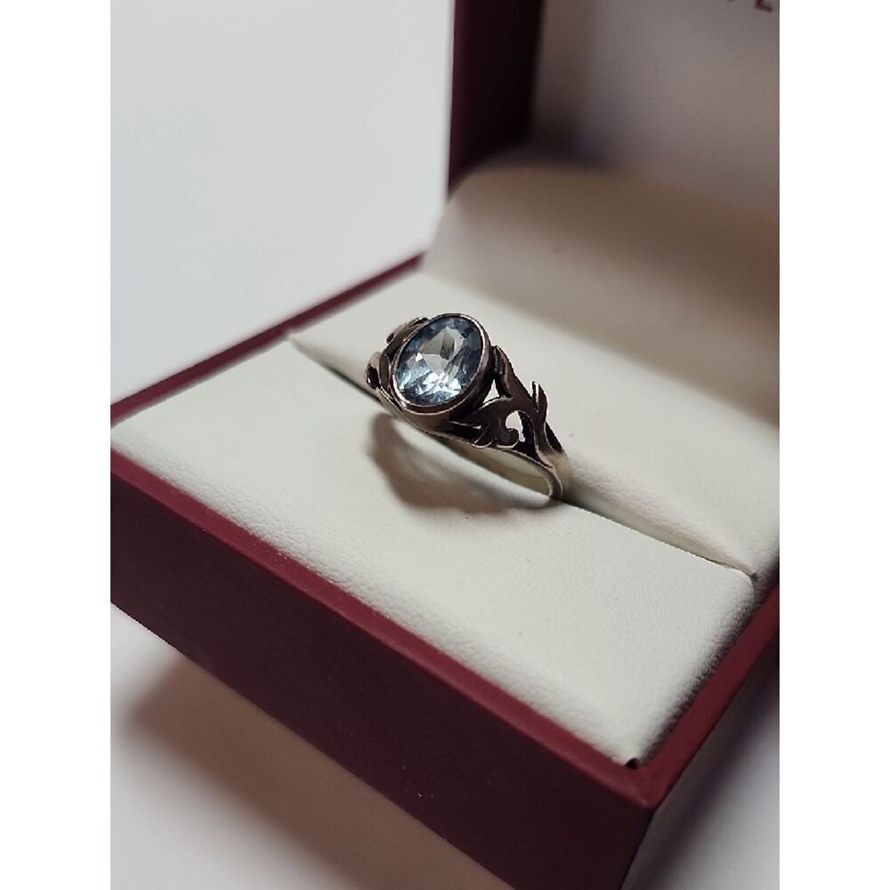 Sterling Silver Blue Topaz PSCL 925 Ring Size 6.75 - Picture 4 of 6